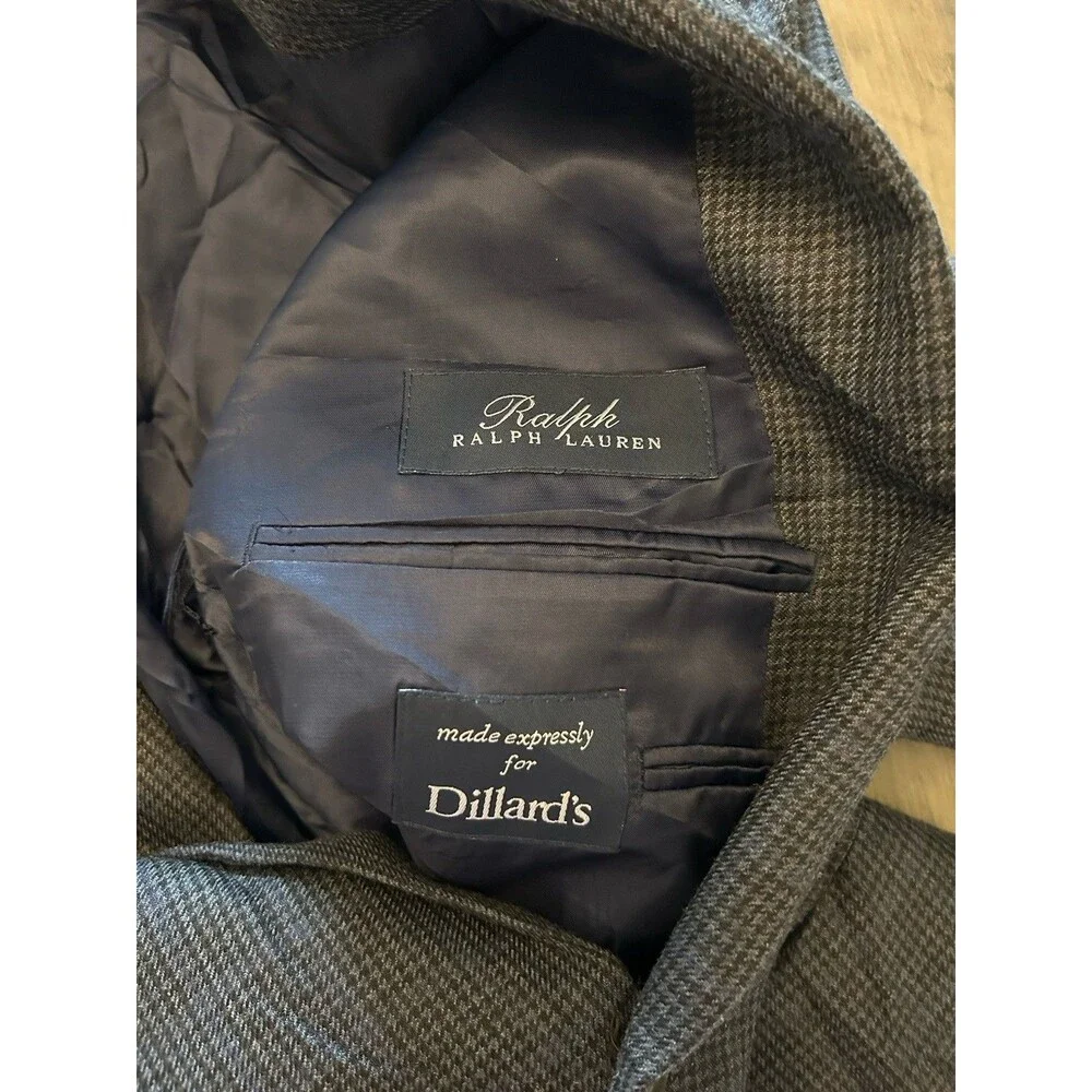 Ralph Ralph Lauren Dillard's Blazer Jacket Men's Size 42R Gray Silk & Wool Blend